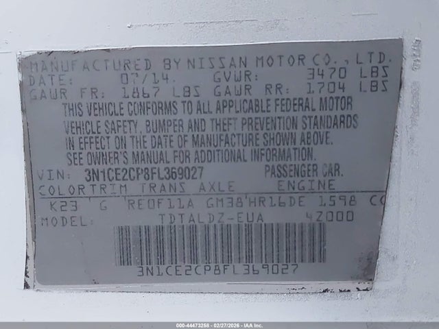 Nissan Versa Note Sv 2015 3N1CE2CP8FL369027 Image 9