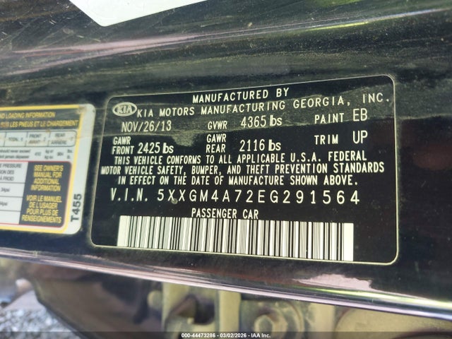 2014 KIA OPTIMA 5XXGM4A72EG291564 Photo 8