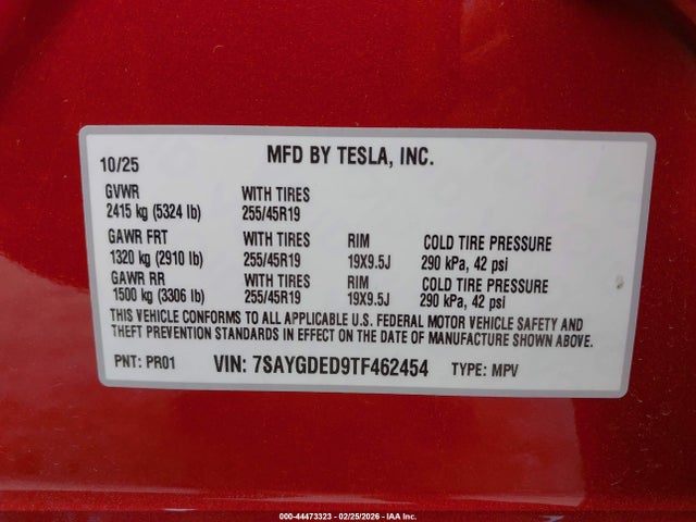 2026 TESLA MODEL Y 7SAYGDED9TF462454 Photo 8
