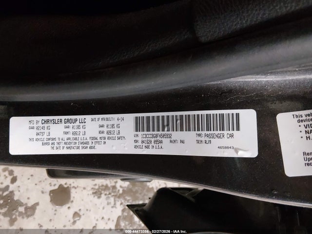 2015 Chrysler 200 S მანქანა იყიდება აუქციონზე, vin: 1C3CCCBG8FN505932, აუქციონის ნომერი: 44473356