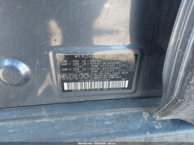 44473442 :رقم المزاد ، 4S4BRBCC8D3236668 vin ، 2013 Subaru Outback 2.5i Premium مزاد بيع