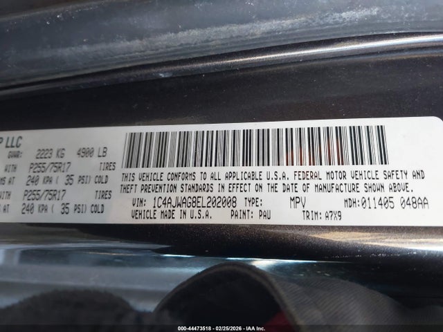 2014 JEEP WRANGLER 1C4AJWAG8EL202008 Photo 8