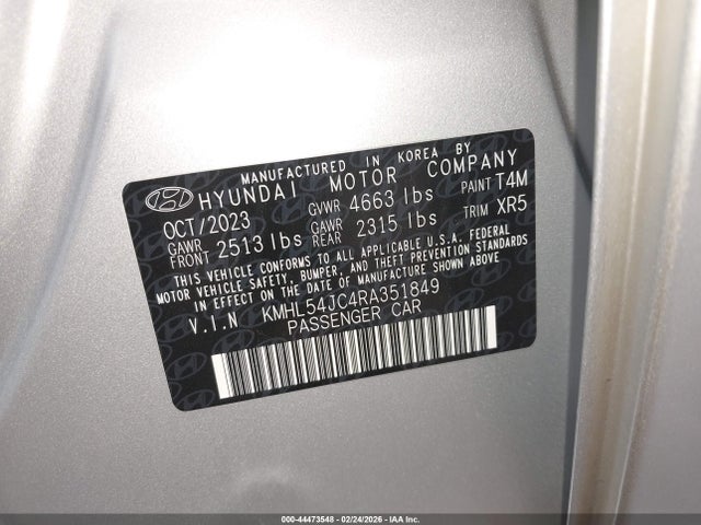 Aukcja sprzedaży 2024 Hyundai Sonata N Line, vin: KMHL54JC4RA351849, numer aukcji: 44473548