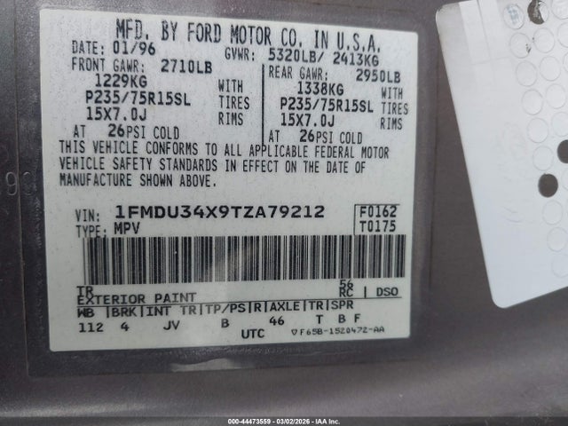 1996 FORD EXPLORER 1FMDU34X9TZA79212 Photo 8