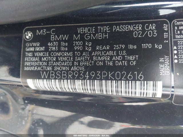 2003 BMW M3 WBSBR93493PK02616 Photo 8