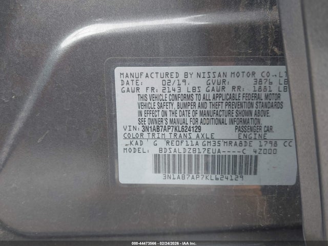 2019 NISSAN SENTRA 3N1AB7AP7KL624129 Photo 8