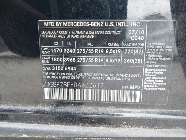2011 MERCEDES-BENZ GL 450 4JGBF7BE8BA632617 Photo 8