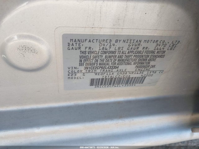 Nissan Versa Note S Plus 2014 3N1CE2CP6EL433354 Image 9