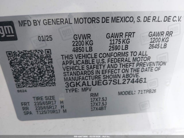 3GKALUEG7SL274461 GMC Terrain Awd Elevation
