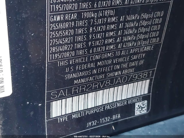 2018 LAND ROVER DISCOVERY SALRR2RV8JA079381 Photo 8