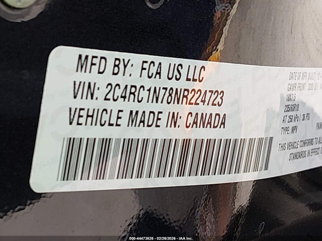 2C4RC1N78NR224723 Chrysler Pacifica Hybrid Pinnacle