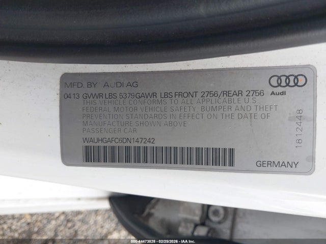 2013 AUDI A6 WAUHGAFC6DN147242 Photo 8