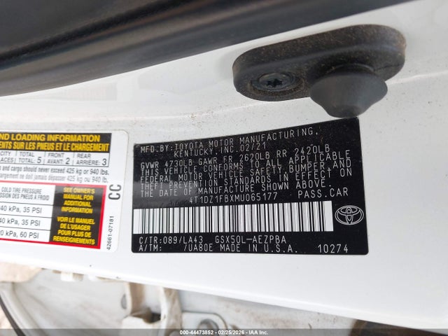 4T1DZ1FBXMU065177 Toyota AVALON LIMITED