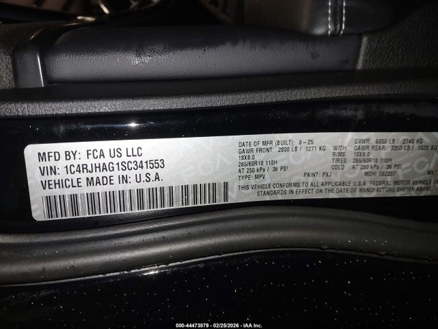 2025 JEEP GRAND CHEROKEE 1C4RJHAG1SC341553 Photo 8