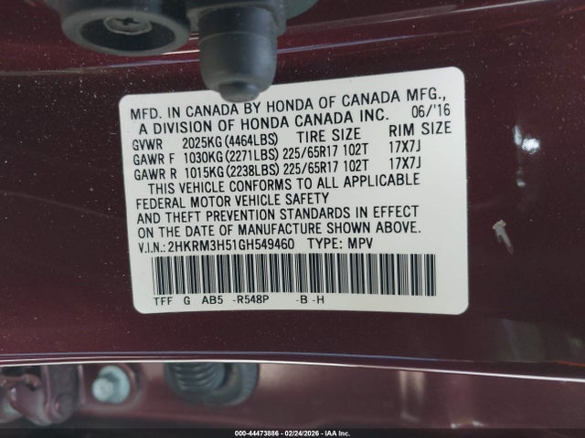 2HKRM3H51GH549460 Honda CR-V EX