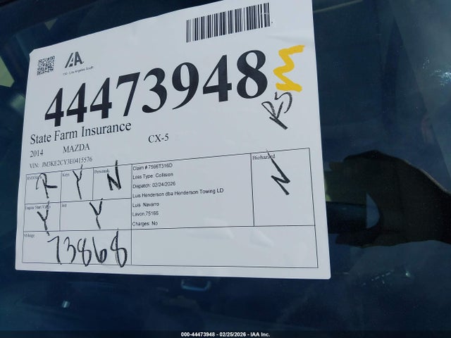 JM3KE2CY3E0415576 Mazda Cx-5 Touring