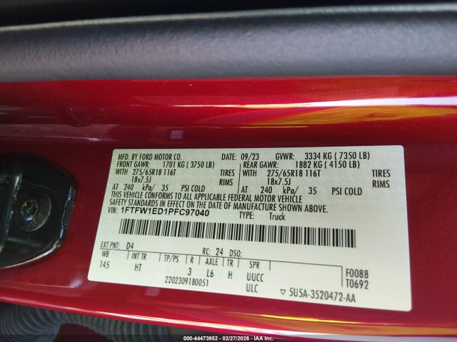 Ford F-150 Lariat 2023 1FTFW1ED1PFC97040 Image 9