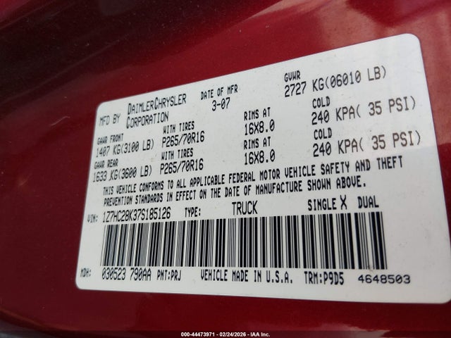 2007 MITSUBISHI RAIDER 1Z7HC28K37S185126 Photo 8