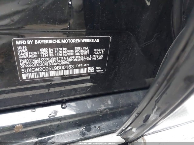 44473977 :رقم المزاد ، 5UXCW2C05L9B00163 vin ، 2020 Bmw X7 Xdrive40i مزاد بيع