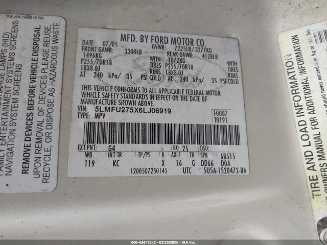 2006 LINCOLN NAVIGATOR 5LMFU275X6LJ06919 Photo 8