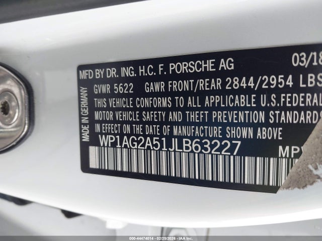 2018 PORSCHE MACAN WP1AG2A51JLB63227 Photo 8
