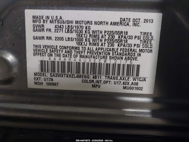 2014 MITSUBISHI OUTLANDER SPORT 4A4AR4AUXEE012176 Photo 8