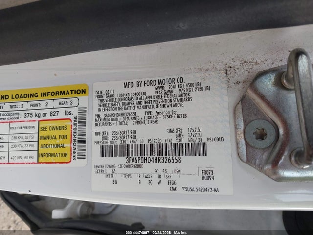 Ford FUSION SE 2017 3FA6P0HD4HR326558 Image 9