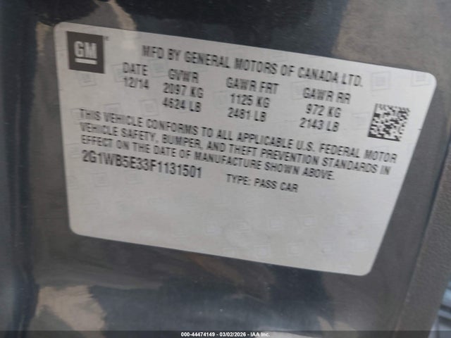 2G1WB5E33F1131501 Chevrolet Impala Limited Lt