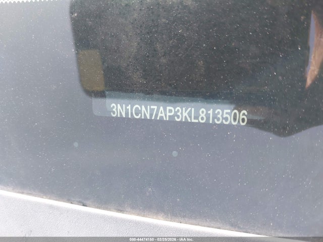 2019 Nissan Versa 1.6 S+ მანქანა იყიდება აუქციონზე, vin: 3N1CN7AP3KL813506, აუქციონის ნომერი: 44474150