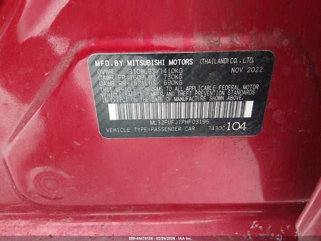 2023 MITSUBISHI MIRAGE G4 ML32FUFJ1PHF03195 Photo 8