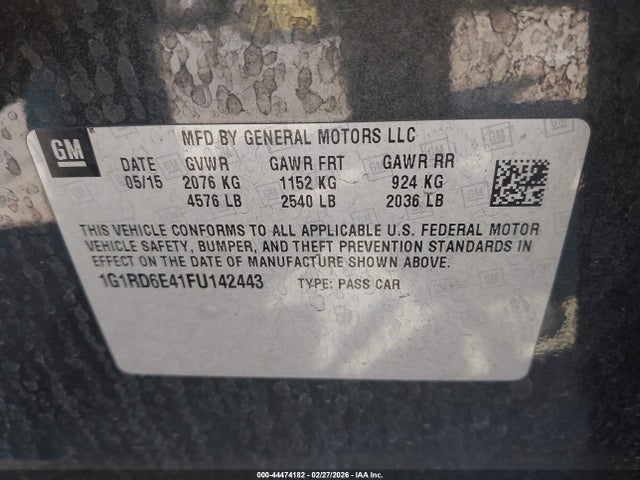 Chevrolet Volt 2015 1G1RD6E41FU142443 Image 9