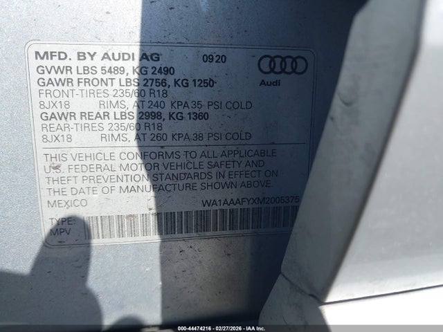 2021 AUDI Q5 WA1AAAFYXM2005375 Photo 8