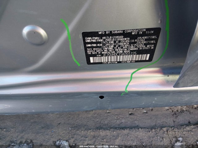 Aukcja sprzedaży 2025 Subaru Crosstrek Premium, vin: JF2GUHDC3SH201225, numer aukcji: 44474308