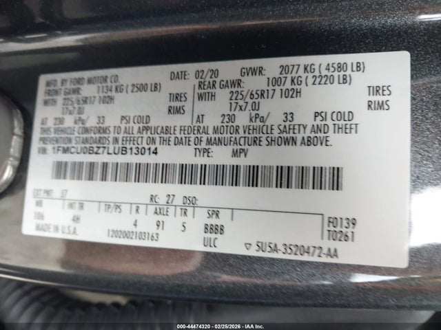 2020 FORD ESCAPE 1FMCU0BZ7LUB13014 Photo 8