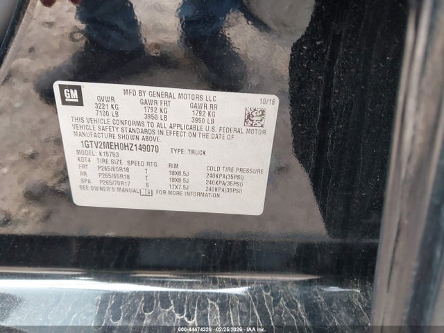 1GTV2MEH0HZ149070 GMC Sierra 1500 Sle