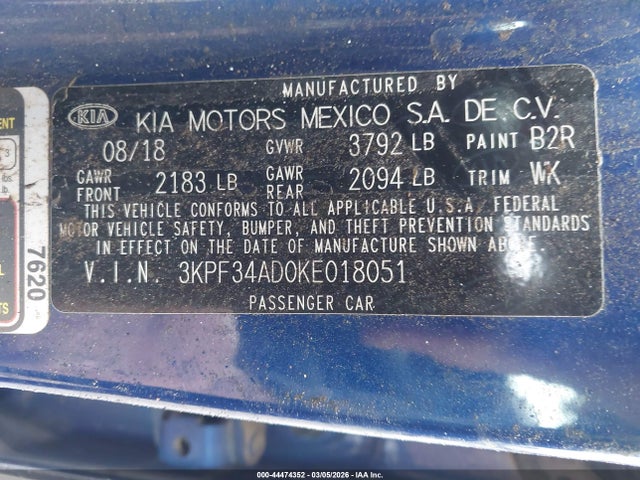 2019 KIA FORTE 3KPF34AD0KE018051 Photo 8