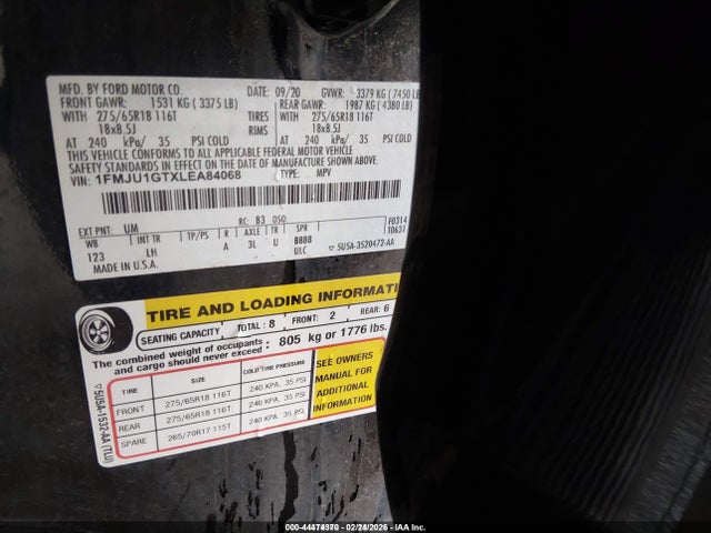 1FMJU1GTXLEA84068 Ford Expedition Xl