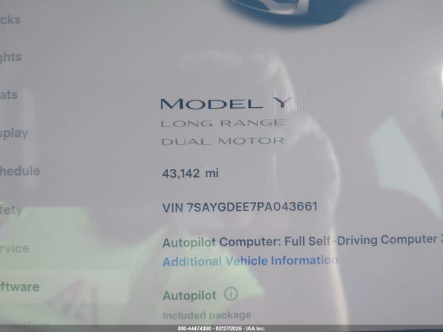 7SAYGDEE7PA043661 Tesla Model Y Awd/long Range Dual Motor All-wheel Drive