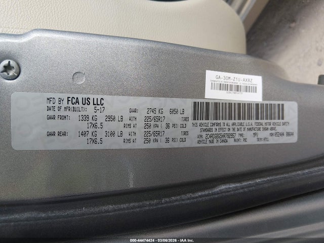 2C4RDGBG5HR782957 Dodge Grand Caravan Se