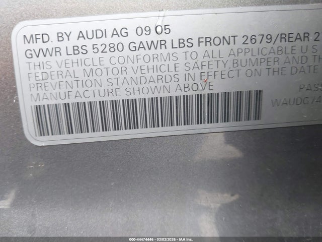 2006 AUDI A6 WAUDG74F26N070211 Photo 8