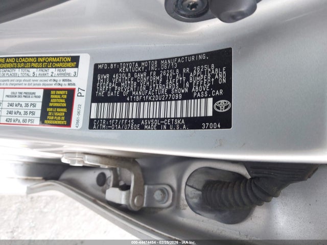 2013 Toyota Camry Se მანქანა იყიდება აუქციონზე, vin: 4T1BF1FK2DU277099, აუქციონის ნომერი: 44474454