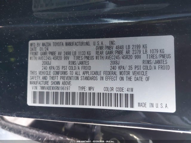 2024 Mazda Cx-50 2.5 S Premium Plus მანქანა იყიდება აუქციონზე, vin: 7MMVABEMXRN196197, აუქციონის ნომერი: 44474481