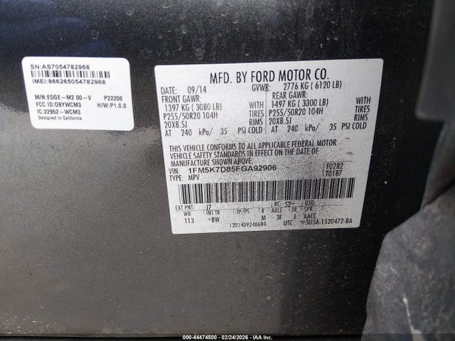 2015 FORD EXPLORER 1FM5K7D85FGA92906 Photo 8