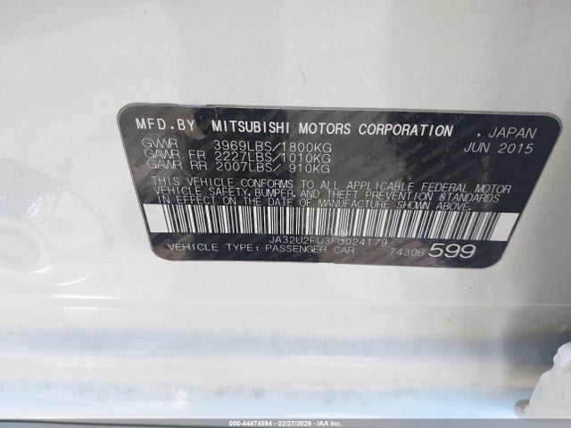 Mitsubishi LANCER ES 2015 JA32U2FU3FU024179 Image 9