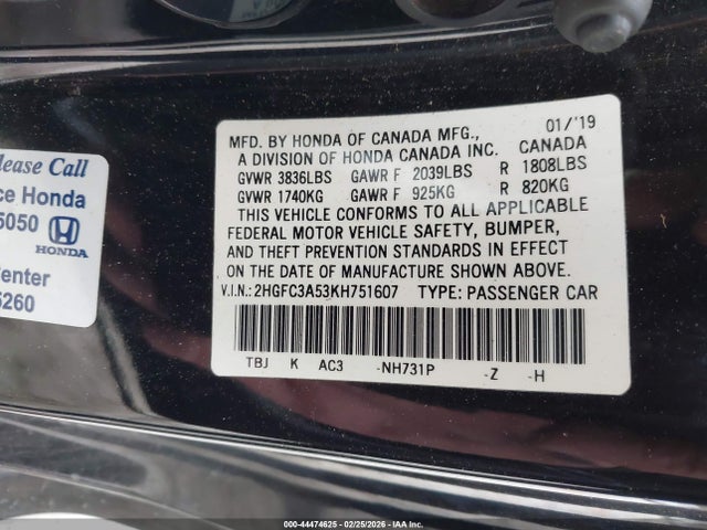 Honda CIVIC SI 2019 2HGFC3A53KH751607 Image 9