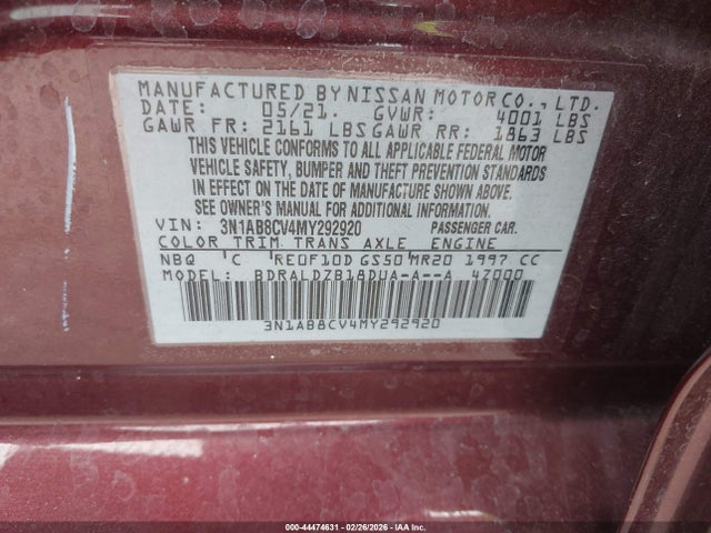 2021 NISSAN SENTRA 3N1AB8CV4MY292920 Photo 8