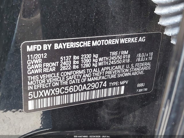2013 Bmw X3 Xdrive28i მანქანა იყიდება აუქციონზე, vin: 5UXWX9C56D0A29074, აუქციონის ნომერი: 44474665