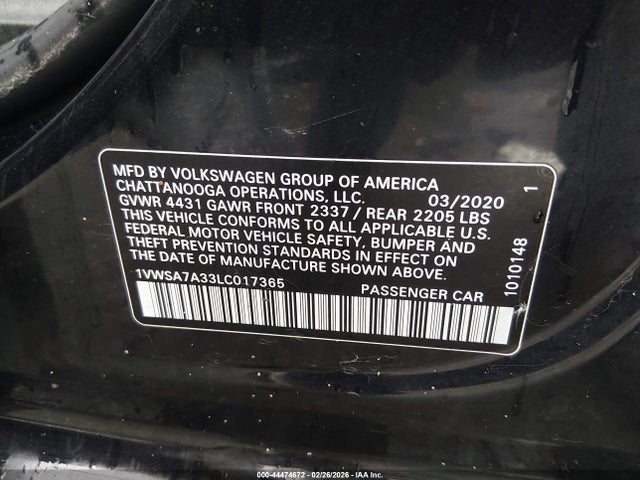 2020 VOLKSWAGEN PASSAT 1VWSA7A33LC017365 Photo 8