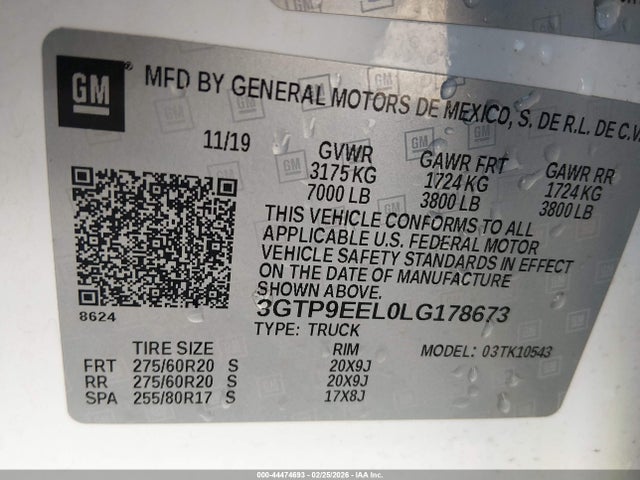 2020 GMC SIERRA 1500 3GTP9EEL0LG178673 Photo 8
