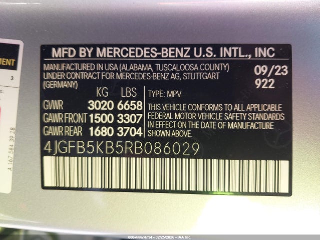 44474714 :رقم المزاد ، 4JGFB5KB5RB086029 vin ، 2024 Mercedes-benz Gle 450 4matic مزاد بيع